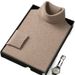 Foldable High Neck Long Sleeved Warm Sweater, Autumn And Winter Solid Color Knitted Sweater, Youth Pullover_viptrois.com