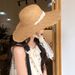 Lace Braided Straw Women's Summer Travel Big Brim Sun Seaside UV Protection Beach Hat_viptrois.com