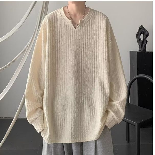 Texture Inspired Set Of Knitted Sweater With Large V-neck And Long Sleeved Sweatshirt Jacket_viptrois.com