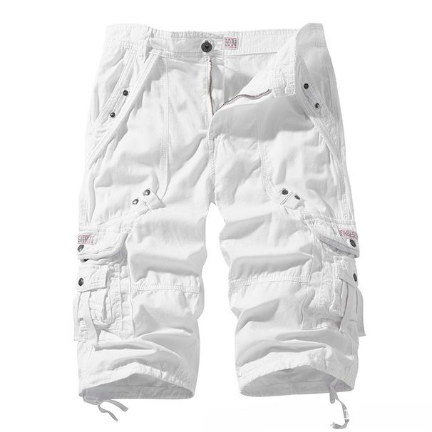 K New Men's Cropped Pants, Loose Plus Size Workwear Pants, Solid Color Workwear Shorts, Cropped Pants_viptrois.com