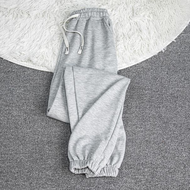 Unisex Casual Jogger Pants With Drawstring Waist, Loose Fit Sweatpants For Men & Women, Comfortable Polyester Lounge Pants For Sports & Everyday Wear_viptrois.com