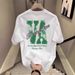 Men's Clothing Cotton American Trendy Brand T Shirt With Letter Printing, Handsome Men's Short Sleeved Summer Round Neck All Match Half Sleeved Top_viptrois.com
