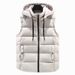 Men's Thickened Zip-Up Hooded Vest With Side Pockets, Slim Fit, Casual Wear For Autumn/Winter (Red, Black, Gray, Beige, Blue)_viptrois.com