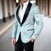 Men's Slim Fit Printed Suit Jacket Trendy Casual Wedding Host Groom's Fashion_viptrois.com