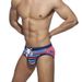UXH Men's Striped Front And Back Cartoon Patchwork Fashion Sexy Red Swim Trunks Beach Triangle Briefs For Men_viptrois.com
