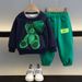 2025 New Style Boys And Girls Long Sleeved Sweatshirts And Sweatpants Korean Version Of Small And Medium Sized_viptrois.com