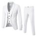 Men’s Slim 3 Piece Suit Business Wedding Party Vest & Pants Coat Men's Dress Shirt And Tie Set_viptrois.com