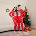 Christmas snowman hat alphabet Christmas family suit printed home clothes pajamas_viptrois.com