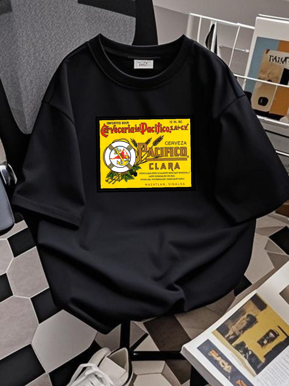 Pacifico Clara Cerveza T-shirt Beer Cabo San Lucas Tourist Anchor Sz Large Lager Unisex Top For Everyday Wear Fashion Stylish Summer Versatile_viptrois.com