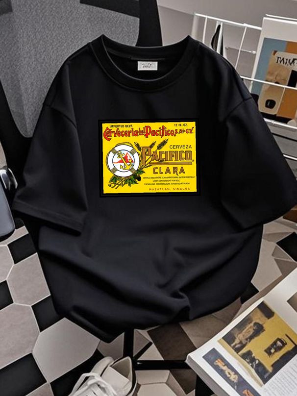 Pacifico Clara Cerveza T-shirt Beer Cabo San Lucas Tourist Anchor Sz Large Lager Unisex Top For Everyday Wear Fashion Stylish Summer Versatile_viptrois.com