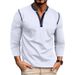 2025d 2024 Autumn Winter Long Sleeve Henley Shirt Men's Solid Color T-Shirt_viptrois.com