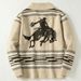 Pure Foreign Trade New Men's Fashion European And American Jacquard Knitted Jacket Long Sleeve Turn-Down Collar_viptrois.com