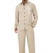 2025 Original Men's Retro Calligraphy Print Drape Casual Pants Two Piece Embroidered Shirt Spring And Summer_viptrois.com