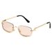 Hip Hop Small Frame Sunglasses - Metal Texture Square Half Frame For Women (Trendy Celebrity Style, UV400 Protection)_viptrois.com