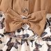 Mother & Kids Children's Pit Striped Tops Butterfly Print Dresses_viptrois.com