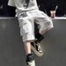 Men's Clothing High Street Dirty Workwear Denim Knee Length Shorts Niche All Match Trendy Loose Straight Leg Cropped Trousers_viptrois.com
