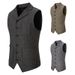 Men's Herringbone Single-breasted Vest Men's Suit Vest_viptrois.com