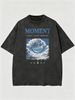 Vintage Washed "MOMENT Enjoy Every Moment" Smiley Graphic 230g Cotton T-Shirt Men's Casual Streetwear Tee_viptrois.com