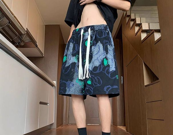 Summer Trendy Floral Print Casual Shorts Style For Men And Women Loose Fit Five Point Pants Street Retro_viptrois.com