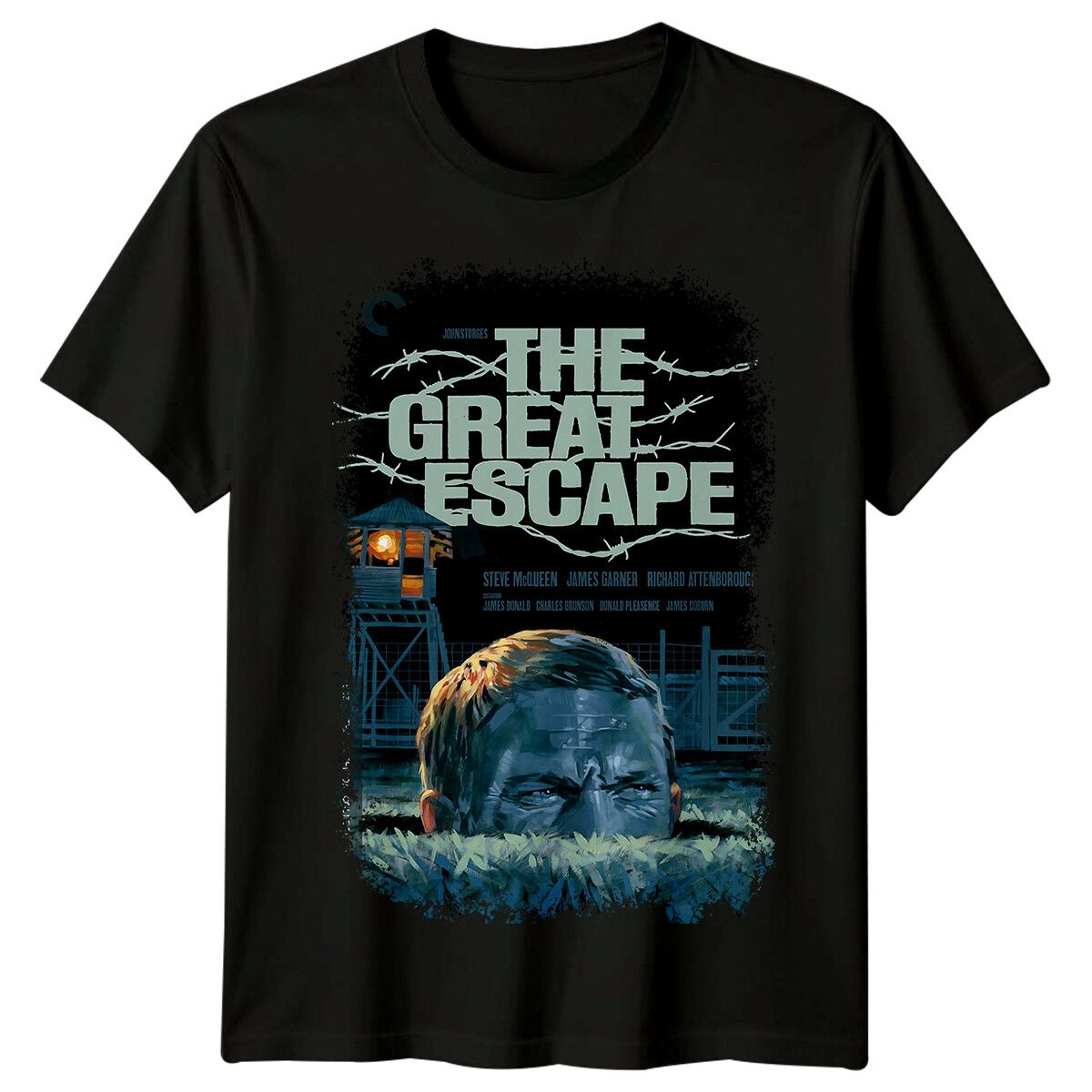 The Great Escape (1963) Movie Poster Inspired 100% Cotton T-shirt Mens Tees Top Retro Classic Tee Unisex_viptrois.com