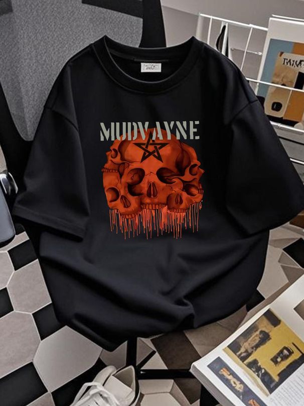 Mudvayne - Men's Heavyweight Short Sleeve T-Shirt - Black - Size L Unisex Breathable Fashion Homme Comfortable Casual Stylish Graphic Summer_viptrois.com