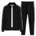 Men's Clothing sports suit men's spring and autumn sweatshirt outdoor running leisure two piece suit loose trend plus size jacket_viptrois.com