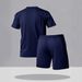 Men's Clothing Summer Printed Ice Silk Short Sleeved Shorts Two Piece Suit Teenagers Men's T Shirt Trousers Casual Wear_viptrois.com