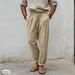 Men's Athletic Casual Pants - Summer Elastic Waist With Drawstring | Straight Leg Solid Color Sports Trousers | Breathable & Comfortable_viptrois.com