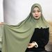 Women's Hijab solid color chiffon long scarf pullover single layer ruffle women's wrap comfortable scarf women's_viptrois.com