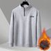 New Half-zipper Fleece Sweater Men's And Women's Fashion Casual Solid Color Stand-up Collar Fashion Heavy Coat Top Tide_viptrois.com
