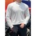 "Men's Stand Collar Long Sleeve T-Shirt - Solid Color, Polyester Blend, Rugged Twist Stitch Design, All-Season Essential (Sizes M-5XL)"_viptrois.com