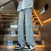 Streetwear Lightning Wash Jeans – Vintage High-Street Relaxed Fit With Artistic Crackle Fading & Unisex Styling_viptrois.com
