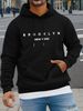Men's Autumn And Winter Casual Fashion Loose Hooded Sweatshirt Brooklyn Classic Letter Print Warm Long Sleeved Pullover_viptrois.com