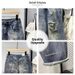 Vintage Washed Distressed Denim Jeans For Men, Relaxed Fit Straight Leg Loose Casual Trousers, Retro Blue Denim Pants_viptrois.com