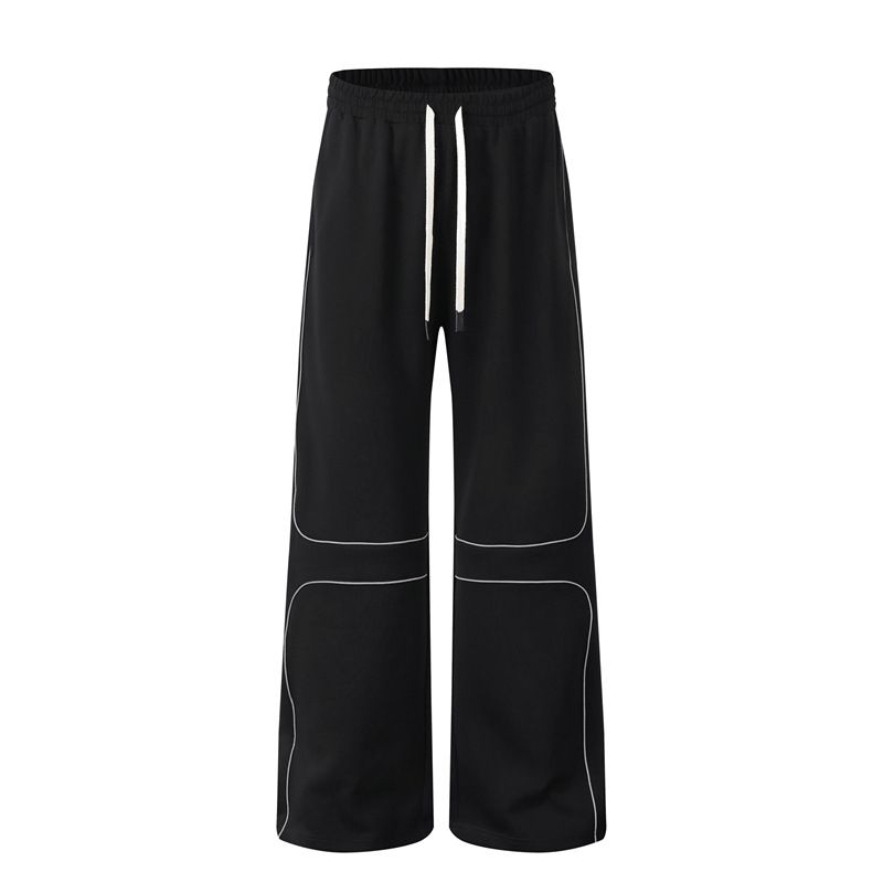 Men's Women's Cargo Pants Streetwear Camouflage Drop-Crotch Loose Fit Casual Unisex Cotton Trousers For Daily Wear (Gray/Black, M-XXL)_viptrois.com