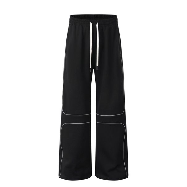 Men's Women's Cargo Pants Streetwear Camouflage Drop-Crotch Loose Fit Casual Unisex Cotton Trousers For Daily Wear (Gray/Black, M-XXL)_viptrois.com