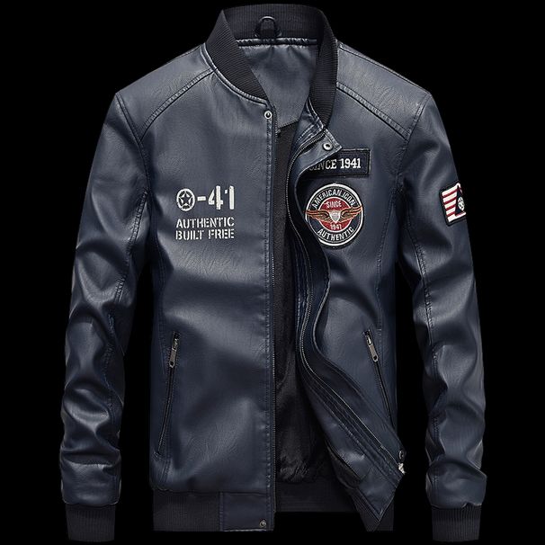 Men's Locomotive Clothing Leather Jacket 2024 Autumn And Winter New European And American Trend Casual Labeling Short Pu Leather Jacket_viptrois.com