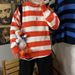 Loom Thick 2024 Autumn Winter New Youth Round Neck Color Block Men's Knitted Sweater Top Base Shirt_viptrois.com