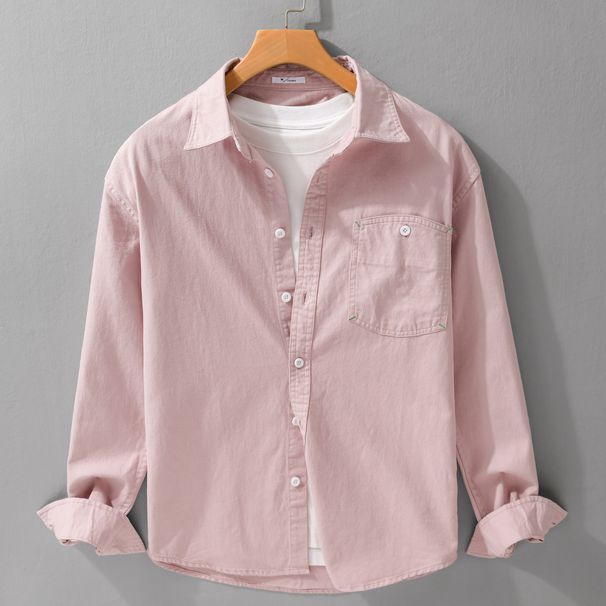 Loose Long Sleeved Men's Spring And Autumn Fashion Brand Pure Cotton White Shirt Casual Men's Top_viptrois.com