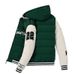 Reversible Hooded Winter Coat For Men - Thickened Fleece Lined Jacket, Streetwear Fashion, Retro Style, Letter Print, Oversized Fit (L-4XL)_viptrois.com
