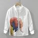 Trendy Printed Men's Long Sleeved Shirt, Fashionable And Versatile, Artistic And Casual Loose Top, Men's Clothing_viptrois.com