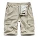 Men's Elastic Work Shorts, Summer Plous-sized Sporty Casual Multi-bag Capre Pants For Men_viptrois.com