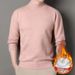 Half Turleneck Men Solid Color Lined Thickened One-piece Fleece Sweashir Auumn Winer Warm Knied Sweaer Base_viptrois.com