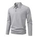 Men's Long Sleeve Polo Shirt – Breathable Waffle Knit, Slim Fit, Business Casual & Streetwear Versatile (Black/White/Navy/Gray, S-XXL)_viptrois.com