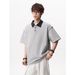 Summer Men's High-end Spliced Lapel Polo Shirt, Short-sleeved, Business Casual, Fashionable, Versatile, Loose And_viptrois.com