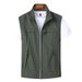 Men's Slim-Fit Vest Jacket – Lightweight Nylon Stand Collar Sleeveless Coat For Layering (M-5XL, Minimalist Design, Side Pockets, All-Season Wear)_viptrois.com
