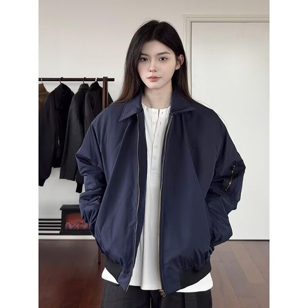 Bomber Flight PU Leather Jacket For Men, Spring And Autumn Short High-End Feel, Cool American Style, Clean Fit Tie-Dye_viptrois.com