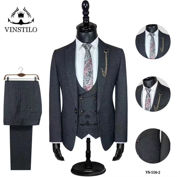 Men's Clothing 2025 New Latest Suit Design Italian Version Groom And Best Man Wedding Formal Suit Three-Piece Suit_viptrois.com