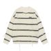 American Style Lazy Color-Block Striped Knit Unisex Autumn Winter Trendy Loose Versatile Tassel Couple Sweater_viptrois.com