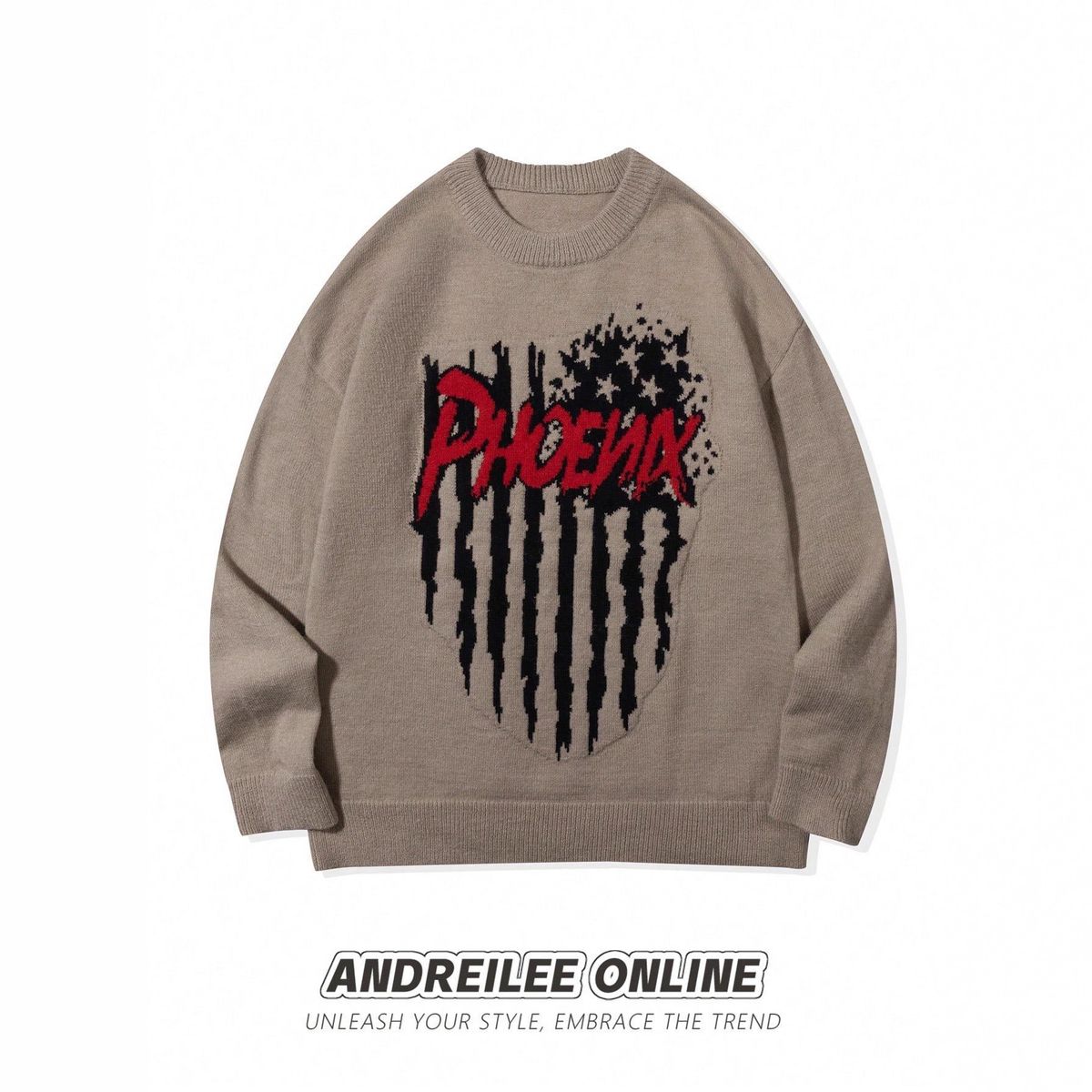 Retro Style Jacquard Knit Sweater – Oversized Pullover For Men & Women (Unisex)"_viptrois.com